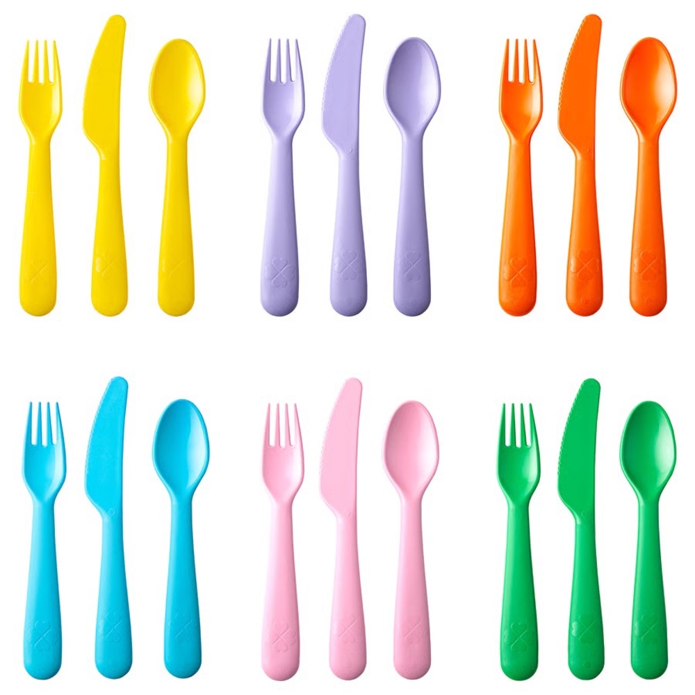 Assorted Color Plastic Cutlery Set - Multipack Party Utensils - Picture 2 of 4